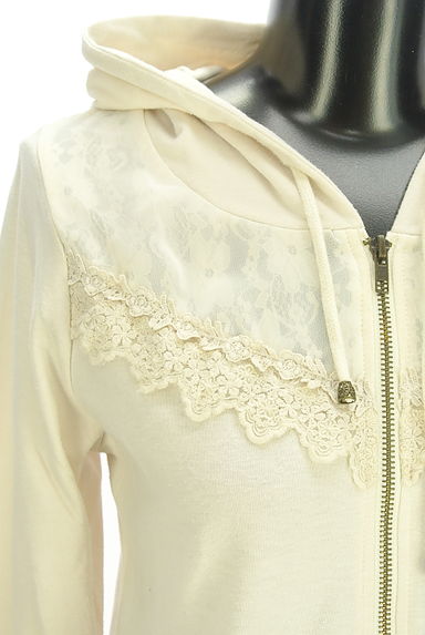 axes femme（アクシーズファム）の古着「レースヨークジップパーカー（スウェット・パーカー）」大画像４へ