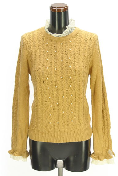 axes femme（アクシーズファム）の古着「パール付きケーブルニット（ニット）」大画像１へ