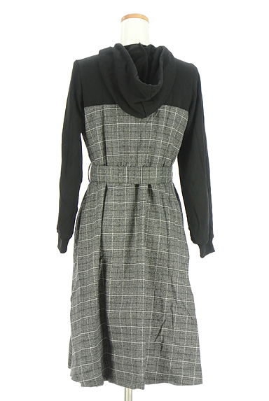 axes femme（アクシーズファム）の古着「パーカードッキング膝丈チェックワンピース（ワンピース・チュニック）」大画像２へ