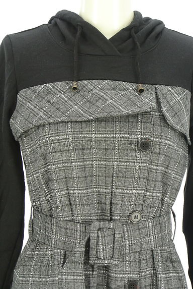 axes femme（アクシーズファム）の古着「パーカードッキング膝丈チェックワンピース（ワンピース・チュニック）」大画像４へ