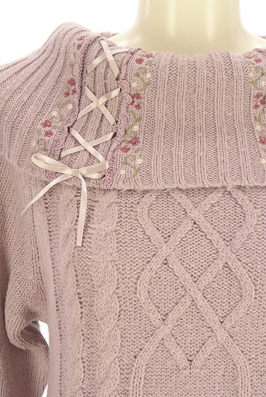 axes femme（アクシーズファム）の古着「オフタートルケーブルニットチュニック（ワンピース・チュニック）」大画像４へ