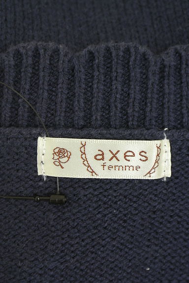 axes femme（アクシーズファム）の古着「サイドシフォン膝丈ケーブルニットワンピ（ワンピース・チュニック）」大画像６へ