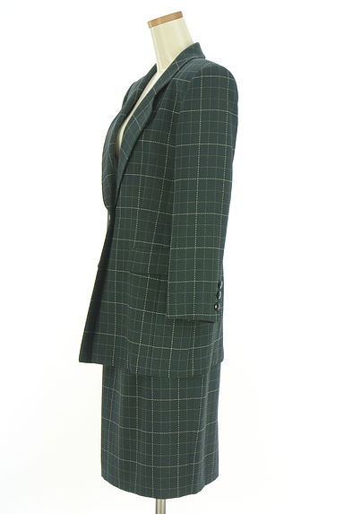 LEILIAN（レリアン）の古着「チェック柄ジャケット+膝下タイトスカート（セットアップ（ジャケット＋スカート））」大画像３へ