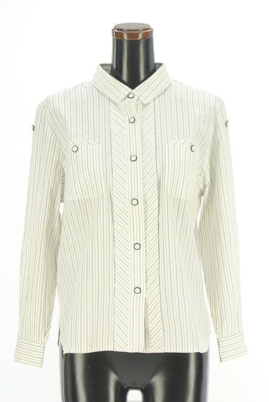 LEILIAN（レリアン）の古着「ストライプコットンシャツ（ブラウス）」大画像１へ