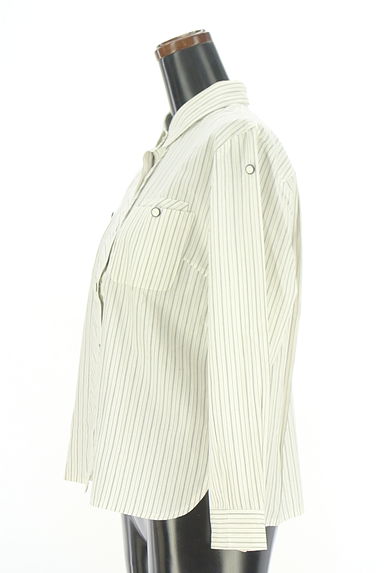 LEILIAN（レリアン）の古着「ストライプコットンシャツ（ブラウス）」大画像３へ