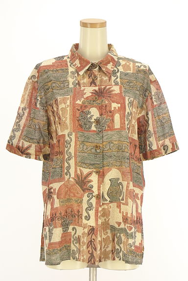 クリックで大画像表示 LEILIAN(レリアン)の古着「エスニック柄半そでシアーシャツ(ブラウス)」大画像1へ