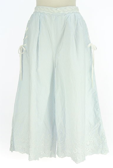 axes femme（アクシーズファム）の古着「刺しゅう入りストライプ柄フレアパンツ（パンツ）」大画像１へ