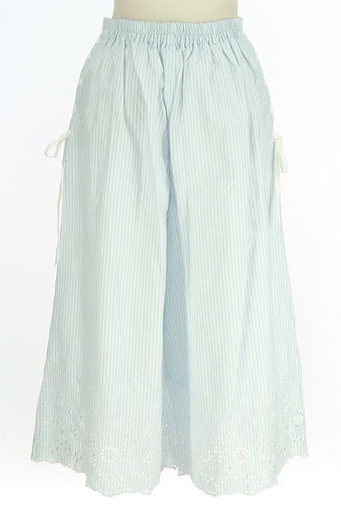 axes femme（アクシーズファム）の古着「刺しゅう入りストライプ柄フレアパンツ（パンツ）」大画像２へ