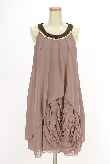 axes femme（アクシーズファム）の古着「花フリル膝丈シフォンワンピース（ワンピース・チュニック）」大画像１へ