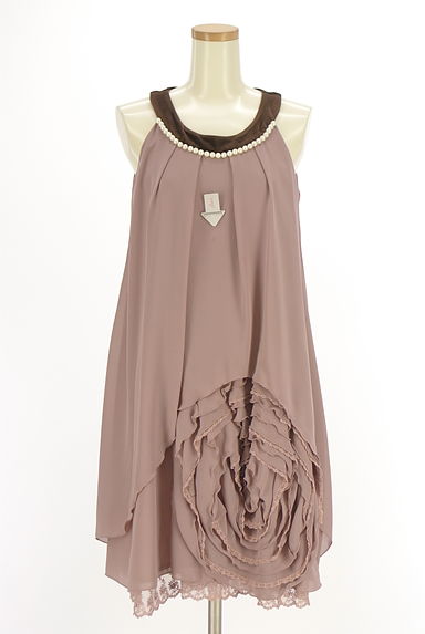 axes femme（アクシーズファム）の古着「花フリル膝丈シフォンワンピース（ワンピース・チュニック）」大画像４へ