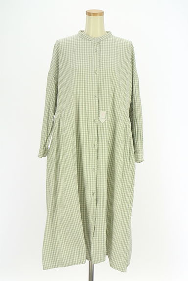 Samansa Mos2（サマンサモスモス）の古着「ギンガムチェック柄バンドカラーシャツワンピース（ワンピース・チュニック）」大画像４へ