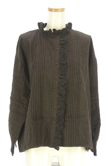 Samansa Mos2（サマンサモスモス）の古着「フロントレースチェックブラウス（ブラウス）」大画像１へ