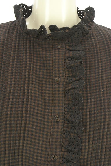 Samansa Mos2（サマンサモスモス）の古着「フロントレースチェックブラウス（ブラウス）」大画像４へ