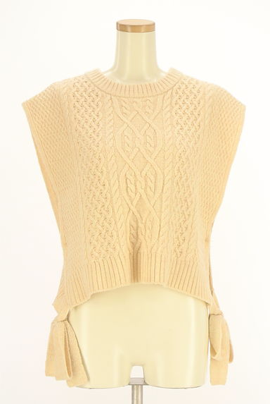 Samansa Mos2（サマンサモスモス）の古着「サイドリボンケーブルニットベスト（ベスト・ジレ）」大画像１へ