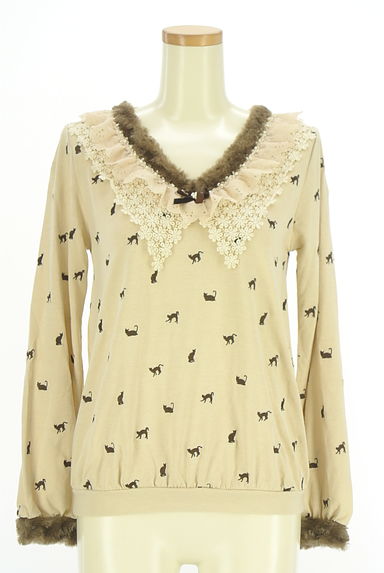 axes femme（アクシーズファム）の古着「ネコ刺繍ニットトップス（カットソー・プルオーバー）」大画像１へ