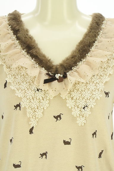 axes femme（アクシーズファム）の古着「ネコ刺繍ニットトップス（カットソー・プルオーバー）」大画像４へ