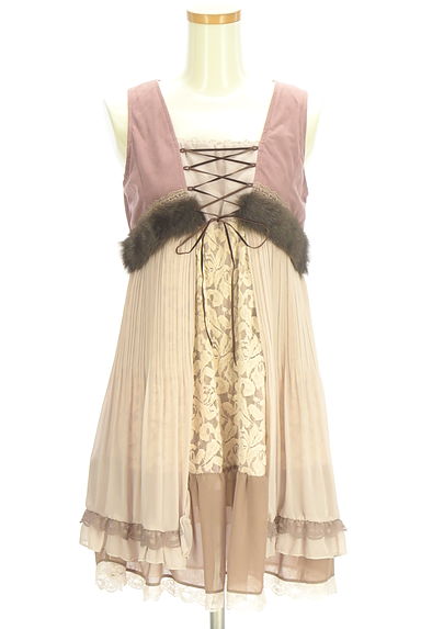 axes femme（アクシーズファム）の古着「ベストレイヤード風膝上ワンピース（ワンピース・チュニック）」大画像１へ