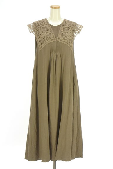 クリックで大画像表示 Samansa Mos2(サマンサモスモス)の古着「刺繍レース付きノースリワンピース(ワンピース・チュニック)」大画像1へ