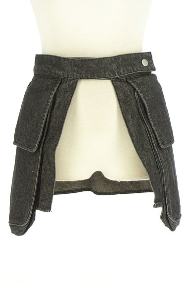 クリックで大画像表示 Kastane(カスタネ)の古着「ブラックデニムラップベルト(ミニスカート)」大画像1へ
