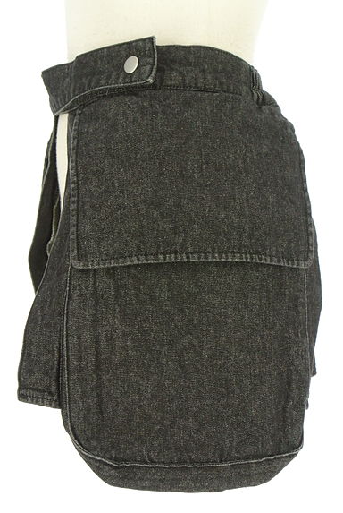 クリックで大画像表示 Kastane(カスタネ)の古着「ブラックデニムラップベルト(ミニスカート)」大画像3へ