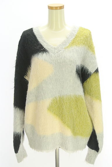 クリックで大画像表示 Kastane(カスタネ)の古着「配色シャギーニットトップス(セーター)」大画像1へ