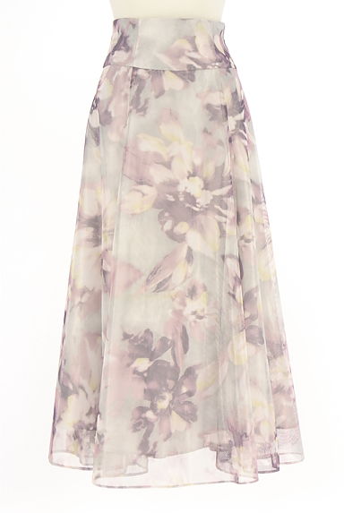 クリックで大画像表示 Apuweiser riche(アプワイザーリッシェ)の古着「花柄チュールロングフレアスカート(ロングスカート・マキシスカート)」大画像1へ