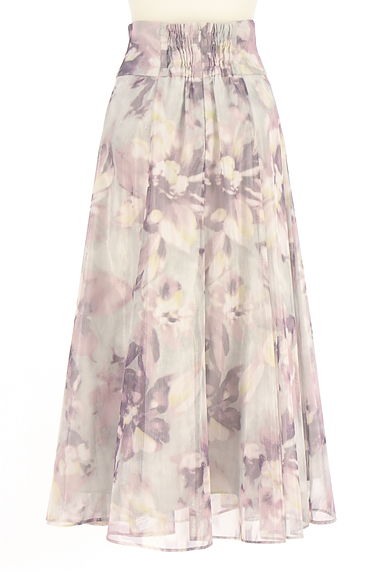 クリックで大画像表示 Apuweiser riche(アプワイザーリッシェ)の古着「花柄チュールロングフレアスカート(ロングスカート・マキシスカート)」大画像2へ