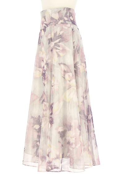 クリックで大画像表示 Apuweiser riche(アプワイザーリッシェ)の古着「花柄チュールロングフレアスカート(ロングスカート・マキシスカート)」大画像3へ