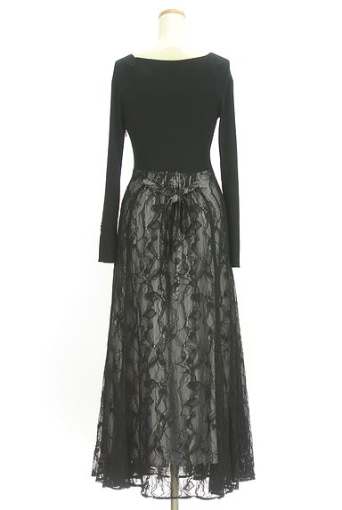 Mystrada（マイストラーダ）の古着「リブニット×レースロングワンピース（ワンピース・チュニック）」大画像２へ