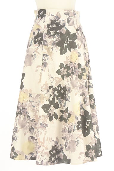 クリックで大画像表示 JUSGLITTY(ジャスグリッティー)の古着「花柄ミモレフレアスカート(ロングスカート・マキシスカート)」大画像1へ