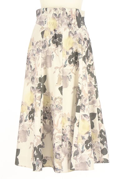 クリックで大画像表示 JUSGLITTY(ジャスグリッティー)の古着「花柄ミモレフレアスカート(ロングスカート・マキシスカート)」大画像2へ