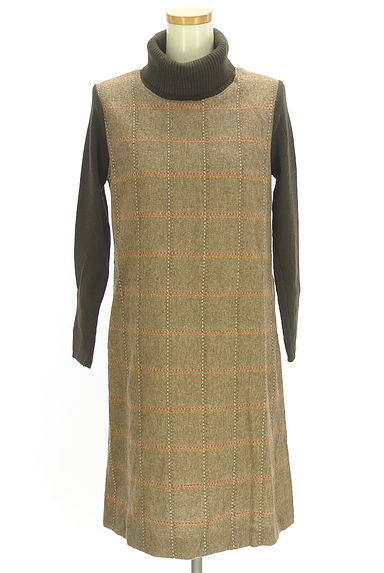 GALLERY VISCONTI（ギャラリービスコンティ）の古着「レイヤード風チェック柄膝上ワンピース（ワンピース・チュニック）」大画像１へ