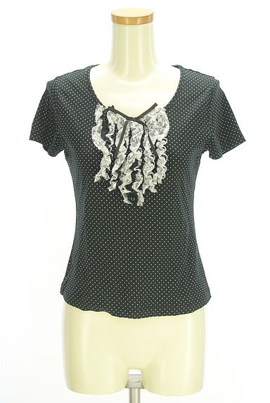 クリックで大画像表示 GALLERY VISCONTI(ギャラリービスコンティ)の古着「レースフリルピンドットTシャツ(カットソー・プルオーバー)」大画像1へ