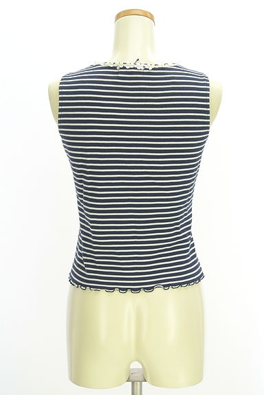 GALLERY VISCONTI（ギャラリービスコンティ）の古着「花レース付ボーダータンク（カットソー・プルオーバー）」大画像２へ