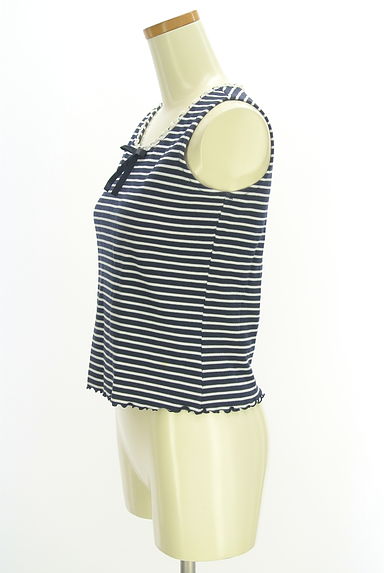 GALLERY VISCONTI（ギャラリービスコンティ）の古着「花レース付ボーダータンク（カットソー・プルオーバー）」大画像３へ