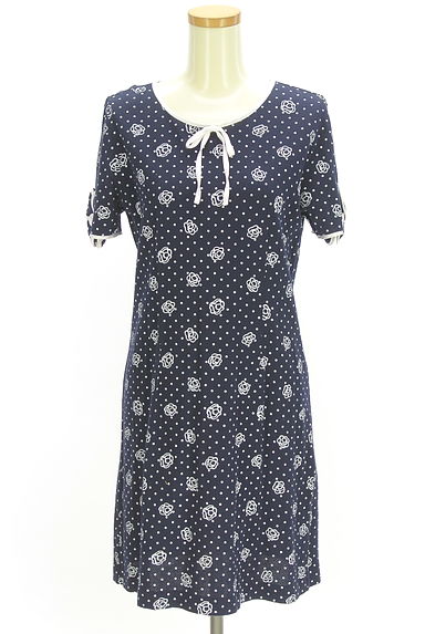 GALLERY VISCONTI（ギャラリービスコンティ）の古着「花柄パイピングミニワンピース（ワンピース・チュニック）」大画像１へ