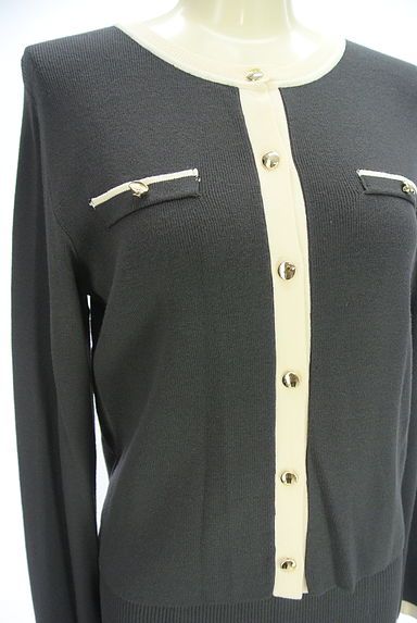 NATURAL BEAUTY BASIC（ナチュラルビューティベーシック）の古着「バイカラーカーディガン+リブロングスカート（セットアップ（ジャケット＋スカート））」大画像４へ