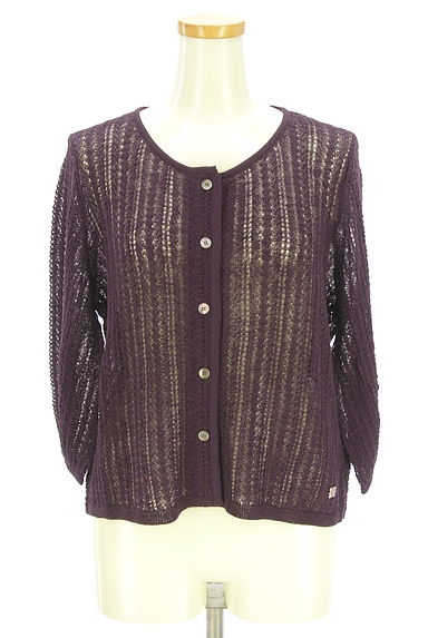 DAKS（ダックス）の古着「透かし編みニットカーディガン（カーディガン・ボレロ）」大画像１へ