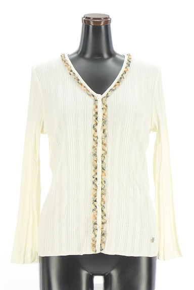 DAKS（ダックス）の古着「チェックシフォンフリルニットカーディガン（カーディガン・ボレロ）」大画像１へ