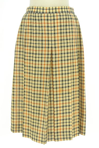 DAKS（ダックス）の古着「リネン混ハウスチェックミモレスカート（スカート）」大画像１へ