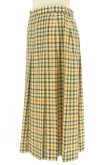 DAKS（ダックス）の古着「リネン混ハウスチェックミモレスカート（スカート）」大画像３へ