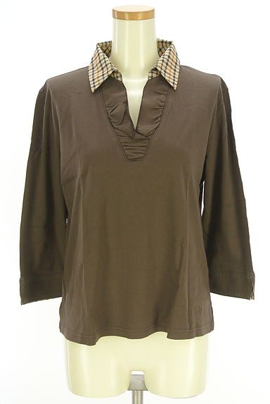 DAKS（ダックス）の古着「チェック襟スキッパーカットソー（カットソー・プルオーバー）」大画像１へ