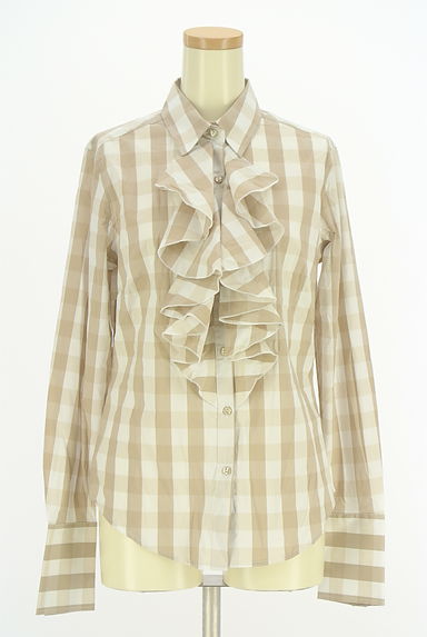 NARA CAMICIE（ナラカミーチェ）の古着「フリルチェックブラウス（ブラウス）」大画像１へ