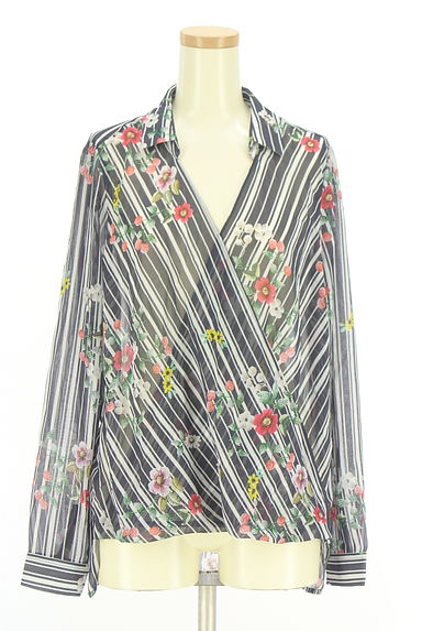 NARA CAMICIE（ナラカミーチェ）の古着「花柄カシュクールシアープルオーバー（ブラウス）」大画像１へ