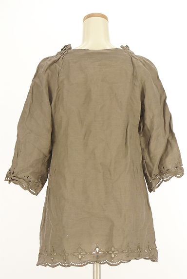 NARA CAMICIE（ナラカミーチェ）の古着「花刺繍スカラップリネンチュニック（カットソー・プルオーバー）」大画像２へ