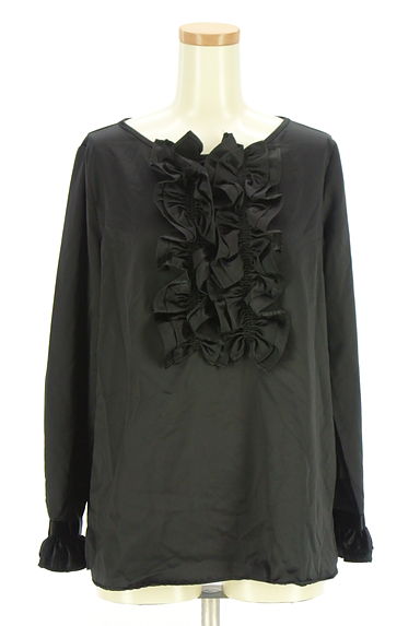 NARA CAMICIE（ナラカミーチェ）の古着「フロントフリル光沢ブラウス（カットソー・プルオーバー）」大画像１へ