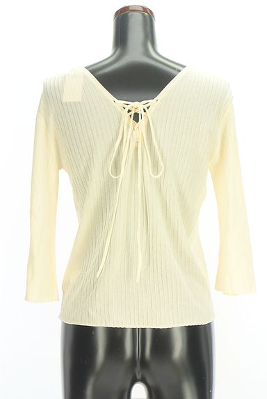 Stola.（ストラ）の古着「バックレースアップ8分袖シアーニット（ニット）」大画像２へ