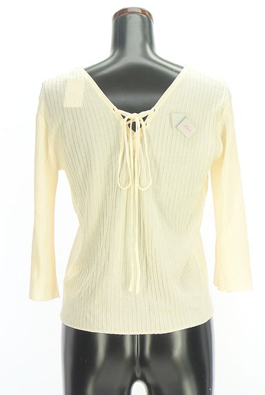 Stola.（ストラ）の古着「バックレースアップ8分袖シアーニット（ニット）」大画像４へ