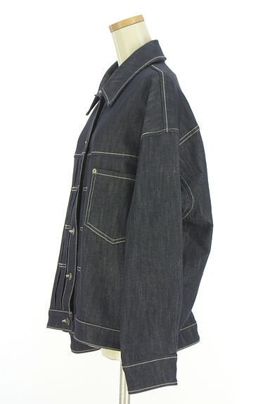 Stola.（ストラ）の古着「オーバーサイズストレッチデニムジャケット（ブルゾン・スタジャン）」大画像３へ