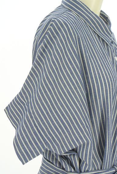 Stola.（ストラ）の古着「ベルト付きストライプシャツワンピース（ワンピース・チュニック）」大画像５へ